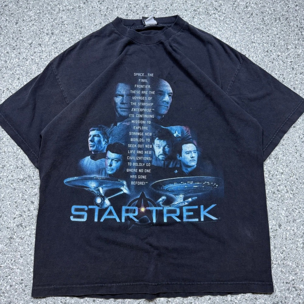 Vintage Star Trek T-Shirt Men's Large/Extra Large Black